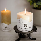 Bluecorn Beeswax 100% Pure Beeswax Pillar Candles | Ivory White Beeswax, Unscented | Soy, Paraffin, & Fragrance Free | 3x4, 60 Hour Burn Time | Handmade in Colorado