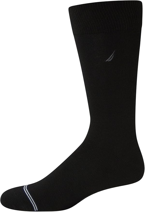 Nautica Mens Dress Socks - 5 Pack Breathable Comfort Stretch Crew-Length Work Socks for Men for Business Formal Wear (6-12.5)