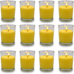 Small Citronella Candles Outdoor and Indoor Soy Wax Votive Candles for Party Dinner and Camping - 12 Hours Burn Time, Set of 12