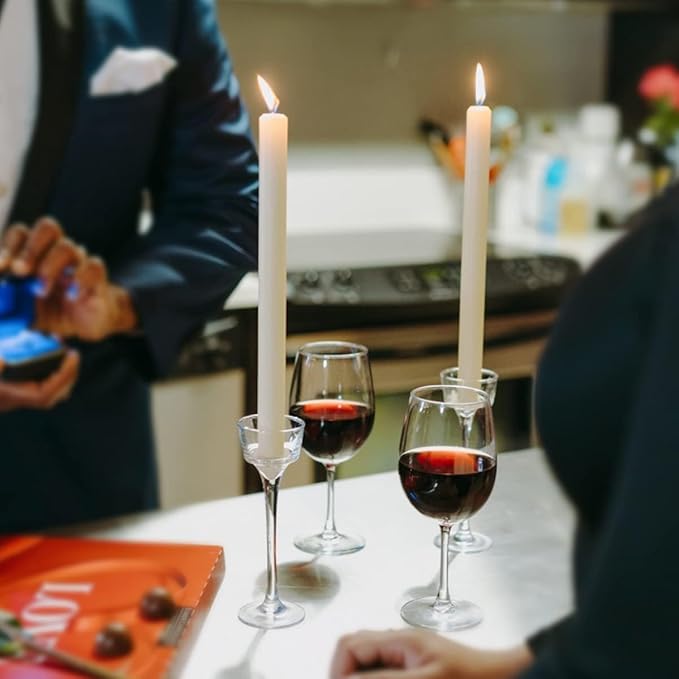 30 Pack of 10 Inch White Unscented Taper Candles-8 Hour Long Burning Dripless Table Candles for Wedding, and Home Decoration