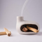 Modern Palo Santo Holder Ceramic Burner for Meditation and Energy Cleansing - Handcrafted Smudge Bowl for Wood Sticks, Sage, and Incense Cones