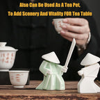 EAEMDY Samurai Figure Figurine Japanese Warrior Statue Decor for Table Room, Incense Holder for Stick Burner Incense Stick Holder, Kongfu Tea Pet Decoration (6.White A+Green A)