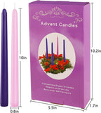 16 Pack Advent Taper Candles Premium Hand Dipped 10in Unscented Christmas Taper Candles - Ideal for Seasonal Celebrations, Holidays, Church, Celebration, Party
