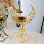 Middle Eastern Moon Shaped Metal Incense Burner Arabic Incense Holder Pot Metal Candlestick Candle Stand Stylish Desktop Aromatherapy Furnace for Aromatherapy Yoga Spa Home Decor