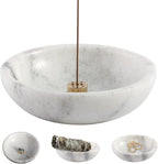 Koville Luxury Natural White Marble Incense Holder, Upgraded 6" Incense Holders for Sticks, Sturdy Incense Burner Ash Catcher, Ideal for Meditation, Relaxing, Easy to Clean