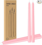 4 Pack Pink Taper Candles - Taper Candles 10 Inch Dripless, Smokeless & Unscented - 8 Hours Long Burning - Ideal for Weddings, Dinner Parties, and Home Decor