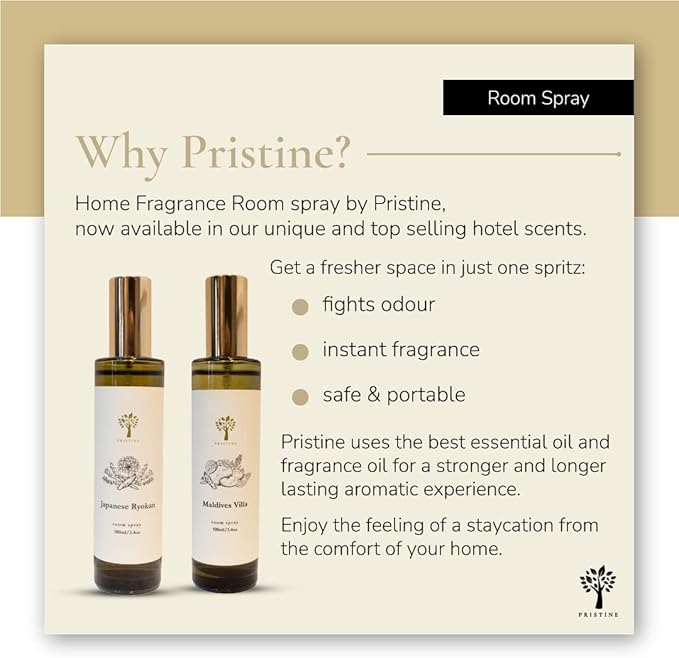 PRISTINE English Country Inn/Inspired by Ritz Carlton Linen & Room Spray Air Freshener, Made With Essential Oils, Fragrance room spray with Strawberry and Vanilla 3.4oz Pillow Spray