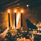 14 Pack Black Taper Candles 12 Inch Tall 3/4 Inch Thick Burn 10 Hours