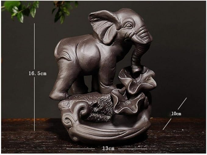 YYW Backflow Incense Burner Holder Handmade Waterfall Incense Cone Sticks Holder Elephant Home Decor with 120 Incense Cones 30 Incense Sticks