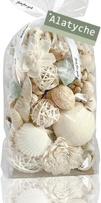 White Potpourri Bags,Pine Scented Potpourri Bowl Filler,Vase Filler,Decorative Dried Flowers, Home Fragrance Popery,Bathroom Decor, Crystal(20 oz)
