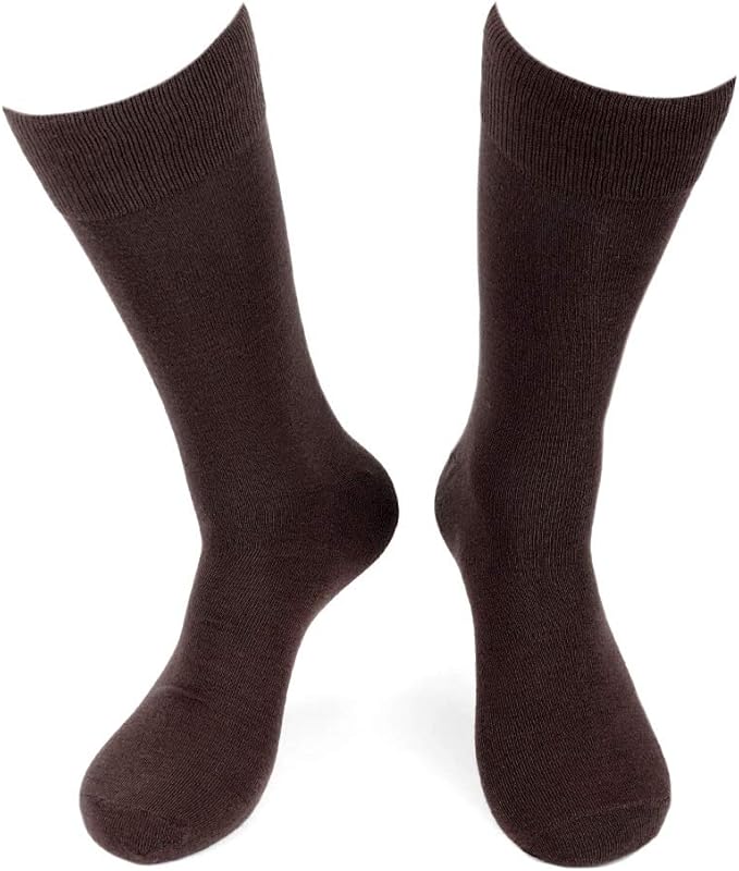 Feraricci Solid Color Casual Dress Socks for Men - Colorful & Comfortable Crew Socks