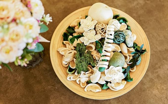 Green Potpourri Bags,Cedar Scented Potpourri Bowl Filler, Dried Flowers, Home Fragrance Sachet, Bathroom Decor(20 oz)