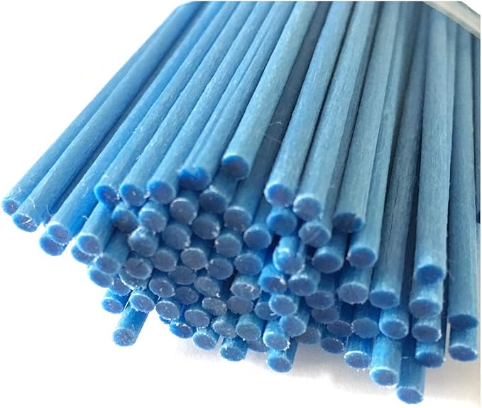 Resafy Reed Diffuser Sticks, Jecnovo Pack of 100 Fiber Sticks with Handmade Linen Bag, Safe and Non-Toxic, 9 Inches Long 3mm Diameter Aromatherapy Diffusers for Home, Spa and Office(Blue)