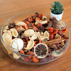 Qingbei Rina Fall Potpourri Bowl Filler, Cinnamon Scented Potpourri Dried Flowers,Thanksgiving Decorative Vase Filler,Home Fragrance, Farmhouse Harvest Decor,14 oz,(Citrus Orange)