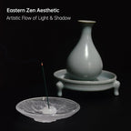 Glass Incense Burner Holder with 3D Base Design - 4.5" Frosted Hammered Texture Ash Catcher Tray, The Minimalist Design Burner for Stick Incense, Meditation Home Desk Accessory