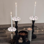 200 White Taper Candles with Drip Protectors Smokeless and Unscented 4.7'' H X 0.47'' D- Handheld Drip Guard,Church for Prayers, Vigil,Memorial Services, Religion,Shabbat, Prayer Candles