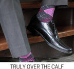 Pierre Henry Over the Calf Socks for Men (3 pairs) | Cotton Over the Calf Dress Socks | Long Socks Designed to Stay up 12+ hr