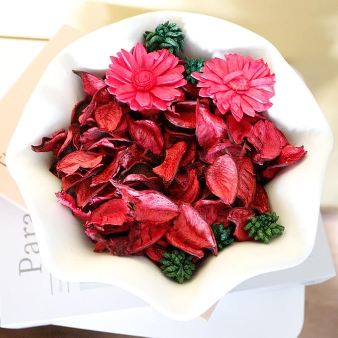 Christmas Potpourri Bags,Cinnamon Apple Scented Potpourri Bowl Filler,Red Decorative Dried Flower,Home Fragrance Sachet of Petals-Mini