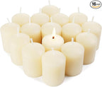 Beeswax Votive Candles, 16-Pack Natural Bees Wax Candles Bulk, 9 Hours Long Burning, Unscented & Smokeless Pure Beeswax Candle 1.37 x1.85 Inches for Wedding, Birthday, Prayers, Relax