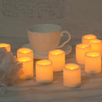 CANDLE CHOICE Battery Operated Flameless Votive Candles with Timer, Small Timing LED Candle Lights with Automatic Built-in Daily Cycle Timer, 6-Hour on 18-Hour Off, Pack of 12, Batteries Included