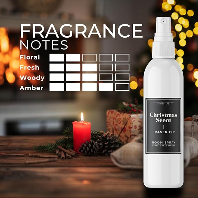 Fraser Fir Tree Scent Room Spray – Long-Lasting Natural Air Freshener | Linen & Fabric Spray for Home | Traditional Fresh Pine Scent | Eco-Friendly | Fresh-Cut Tree | 8oz by Nimbu Lab