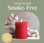 Mister Candle Rustic Red Pillar Candle – 3" x 6" Handmade Unscented Solid Color – 80 Hour Long Burn – Holiday Candle for Christmas Décor, Weddings, Centerpieces & Rustic Home Decorations