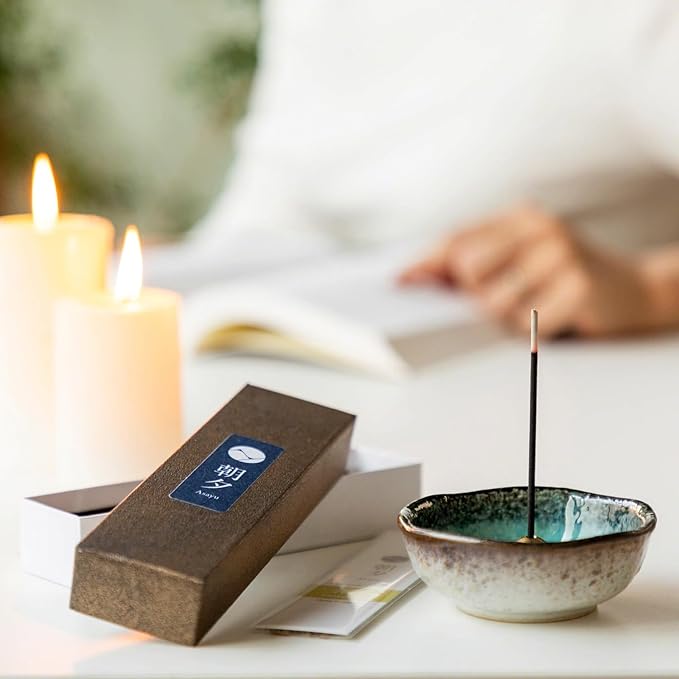 Asayu Japan Incense Sticks Assortment - 5 Natural Fragrances, 20g, 100% Made in Japan Incense Sampler Variety Pack - for Yoga, Zen Meditation & Relaxation