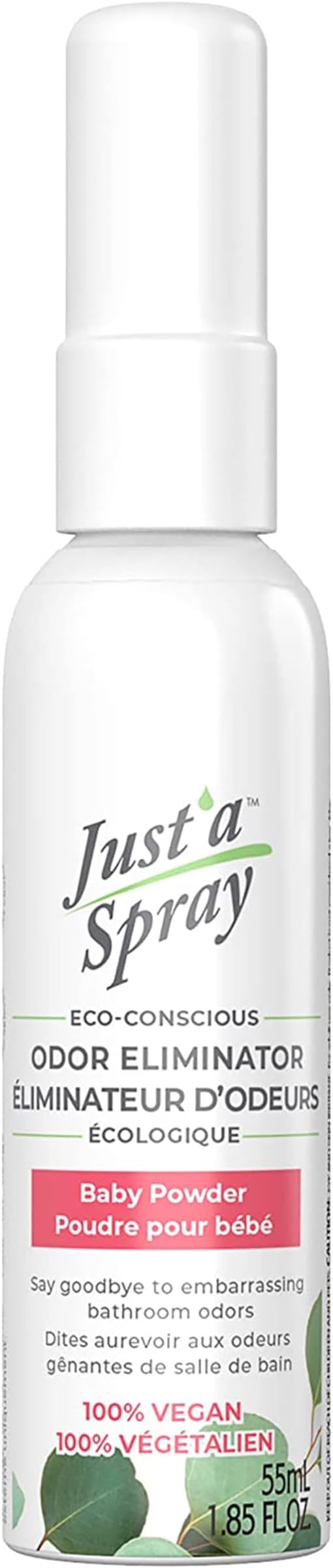 Prelam Just a Spray Odor Eliminator - Versatile and Convenient Formula - Greatly Reduces Unwanted Smells - Effortlessly Neutralizes Odors - Safe for People and Pets - Baby Powder for Kids - 1.85 oz