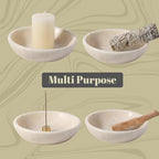 Koville Natural Marble Incense Holder, Incense Holder for Sticks with 9 Holes, Handmade Incense Burner Ash Catcher for Meditation Yoga SPA, Balsam Fir/Palo Santo/Sage/Cone(Ivory)