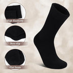 6 Pairs Merino Wool Socks for Men Thick Warm Thermal Winter Striped Dress Hiking Crew Men Socks Size 9-14