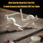 EAEMDY Samurai Figure Figurine Japanese Warrior Statue Decor for Table Room, Incense Holder for Stick Burner Incense Stick Holder, Kongfu Tea Pet Decoration (1.White B+C)