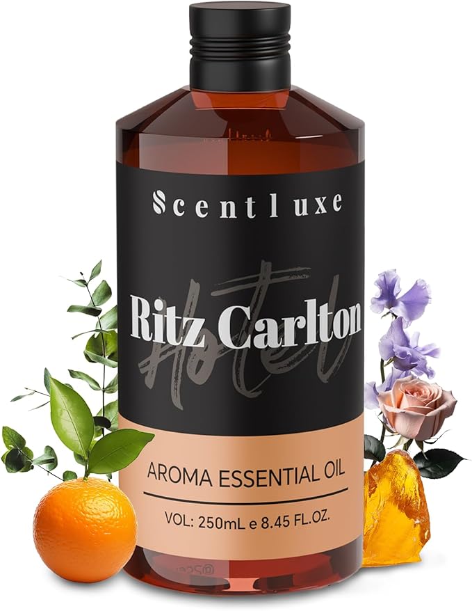Oil Diffuser Essential Oils Inspired by The Ritz Carlton Scent - Orange, Musk for Aromatherapy Waterless Diffusers 250mL 8.45 Fl Oz Glass Dropper Bottle Fragrance Oil
