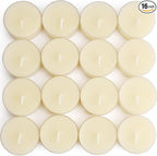 Ivory Natural Beeswax Tealight Candles,4 Hour Extended Burn Time,Dripless & Smokeless Beeswax Candles (16 Packs)