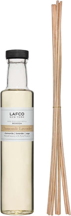 LAFCO New York Reed Diffuser Refill, Chamomile Lavender - 8.4 oz - Up to 4-Month Fragrance Life - Includes Natural Wood Reeds - Free of Dyes & Propellants - Made in The USA