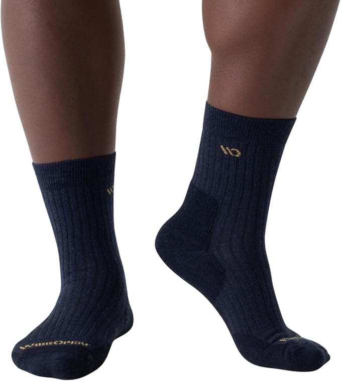 Wide Open Micro Crew Men's Merino Wool Socks - Everyday Wide Socks for Wide Feet