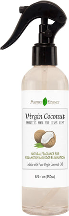 Virgin Coconut Linen and Room Spray, Natural Aromatic Mist Made with Pure Virgin Coconut Oil, Relax Your Body & Mind, Perfect as a Bathroom Air Freshener Odor Eliminator