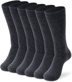 LIXIA Men's Thin Merino Wool Socks, Cozy Winter Warm Breathable Mid-calf Casual Dress Liners 3/6 Pairs Pack