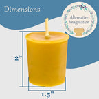 4 Pack of Beeswax Votive Candles - 100% Pure, Natural Beeswax with Natural Light Honey Scent - 15 Hour Burn - Alternative Imagination