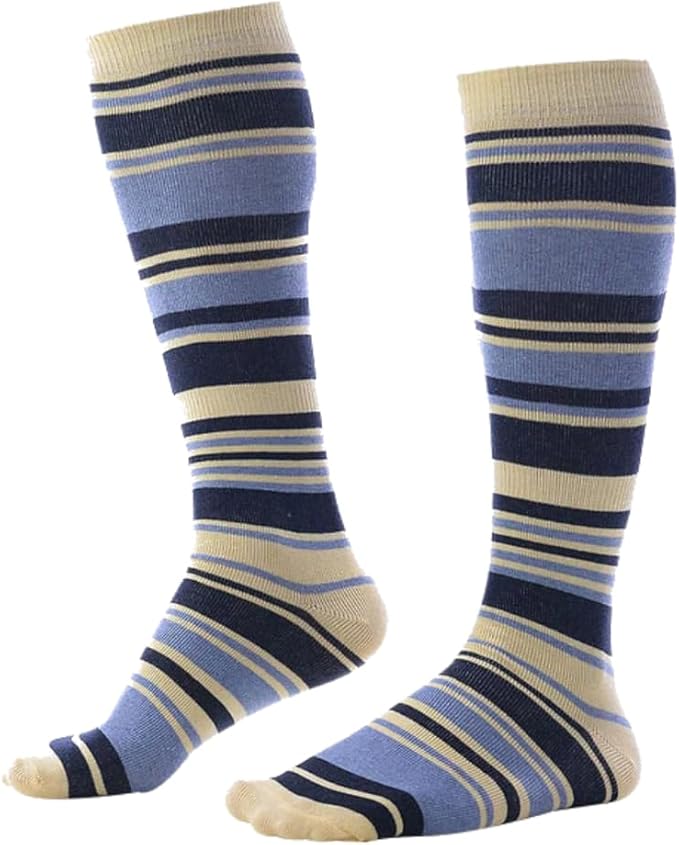 Pierre Henry Over the Calf Socks for Men (3 pairs) | Cotton Over the Calf Dress Socks | Long Socks Designed to Stay up 12+ hr