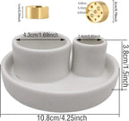 4 in 1 Incense Holder, Palo Santo Stick Holder,Sage Holder for Burning- 4.25" Sage Incense Holder for Meditation Room Home Decor (White Speckles)