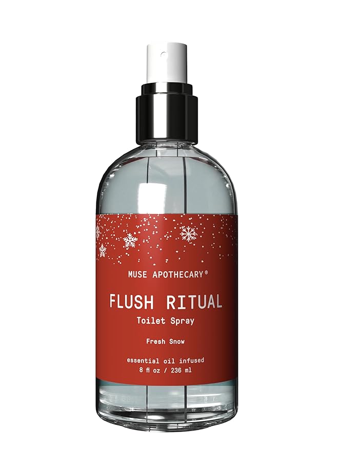 Muse Apothecary Flush Ritual - Aromatic & Refreshing Toilet Spray, Use Before You Go, 8 oz, Infused with Natural Essential Oils - Fresh Snow