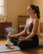 Handmade Ceramic Incense Holder，Stick & Backflow - Sage Holder for Burning ，Meditation Accessories，Easily Grab All Incense Ash (Green and Beige)