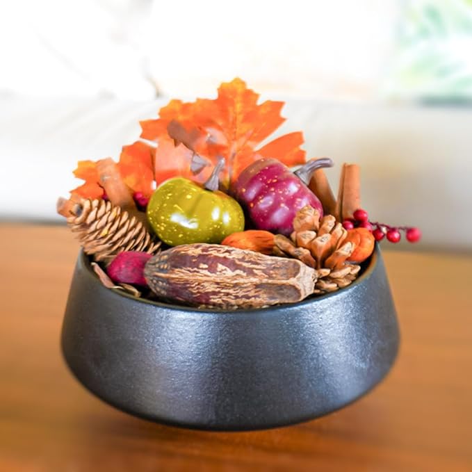 Qingbei Rina Fall Potpourri Bags with Pumpkins, Cinnamon Scented Potpourri Bowl Filler,Thanksgiving Decorative Dried Flowers,Vase Fillers,Farmhouse Bathroom Decor(20oz)