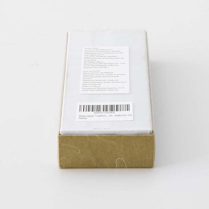 Asayu Japan Traditional Incense Sticks - Reflection Set (Frankincense + Patchouli), 40gr (Each Scent 20g), for Yoga, Zen Meditation and Relaxation - Traditional Smoke Type