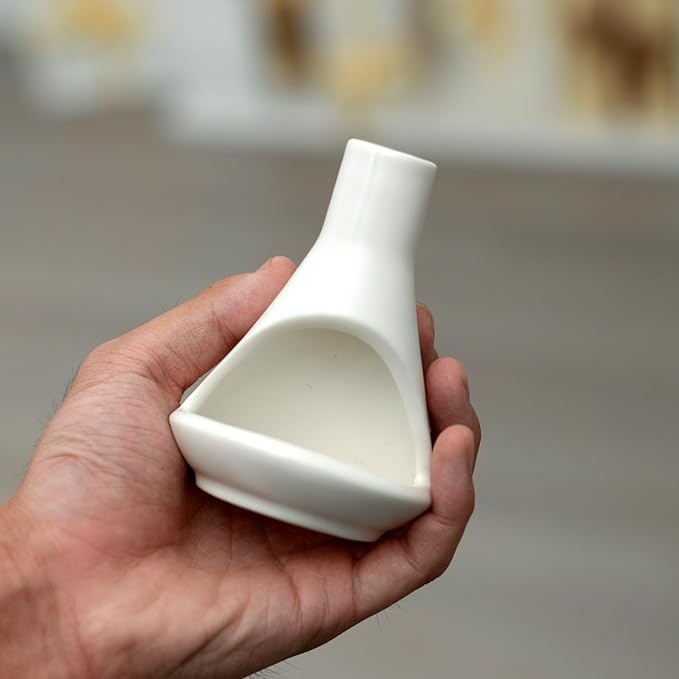 Ceramic Chiminea Palo Santo Holder and Burner - Modern Medieval Incense Candle and Matchstick Mini Chiminea for Wood Sticks and Bulk Incense with Ash Catcher - Zen-Inspired Home Decor Gift