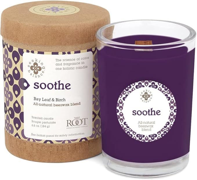 Root Candles Seeking Balance Wood Wick Spa Candle Aromatherapy Candles, 6.5-Ounce, Soothe: Bay Leaf & Birch