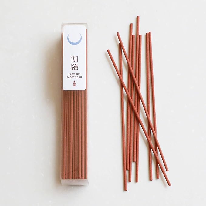 Asayu Japan Traditional Incense Sticks - Temple Set (Sandalwood & Plum + Premium Aloeswood), 40gr (Each Scent 20g), for Yoga, Zen Meditation and Relaxation - Traditional Smoke Type