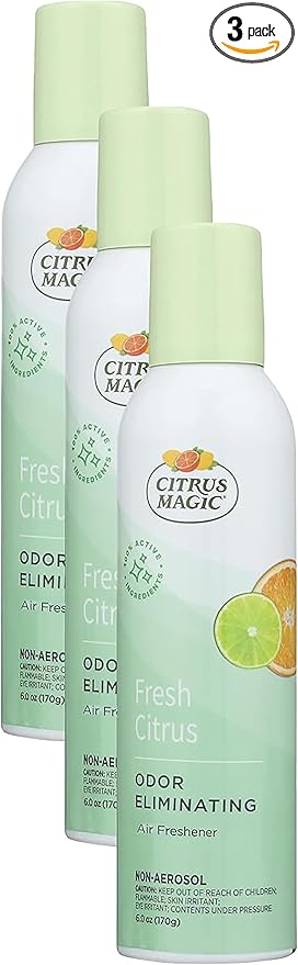Citrus Magic Natural Odor Eliminating Air Freshener Spray, Fresh Citrus, 6-Ounce (Pack of 3)