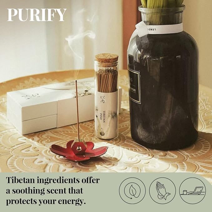 Purify & Center - Innergy Tibetan Pine Incense Sticks, Natural Mountain Herbs for Space Cleansing, 150 Sticks
