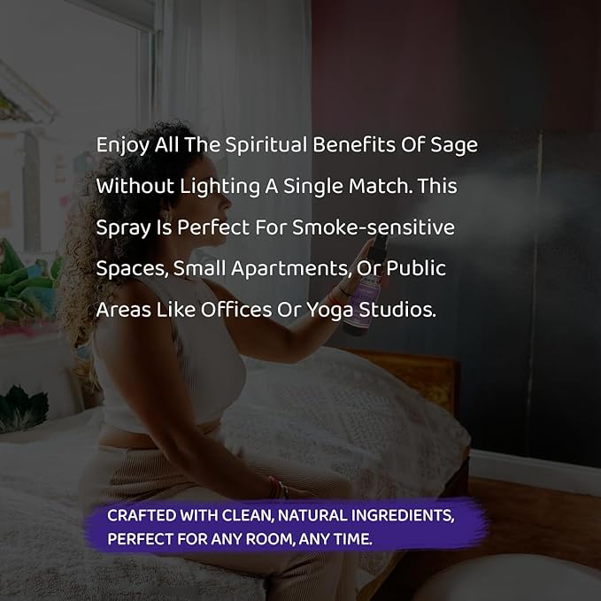 Sacred Element's Lavender & White Sage Room Spray | Natural Purifying Mist for Energy Clearing, Negativity Release, Spiritual Balance & Aromatherapy | 3.38 Fl Oz / 100ml Non-Toxic Air Freshener